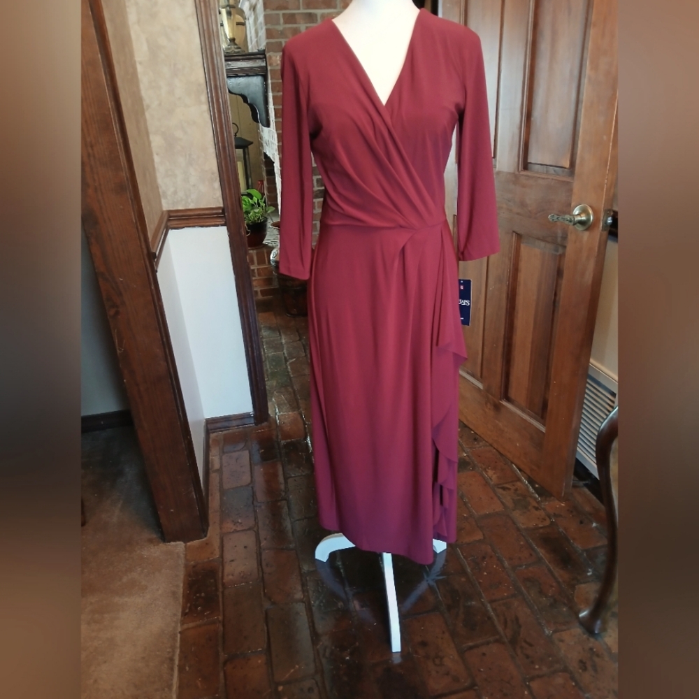 NWT Chaps faux wrap dress.